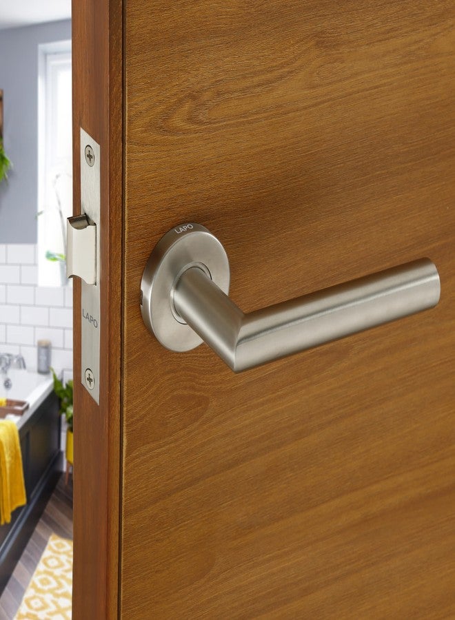 LAPO Heavy Duty Door Locks for Bathroom, Door Lock Without Key for Balcony, Door Handle Lock Handlesets Without Key for Storeroom, Handle Lock for Pooja Ghar | Matt Finish | 3 Years Warranty CMH-10T - Image 2